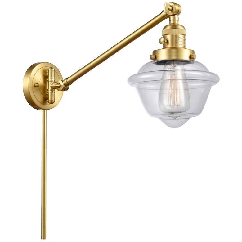 Image 1 Oxford 25" High Satin Gold Swing Arm w/ Clear Shade