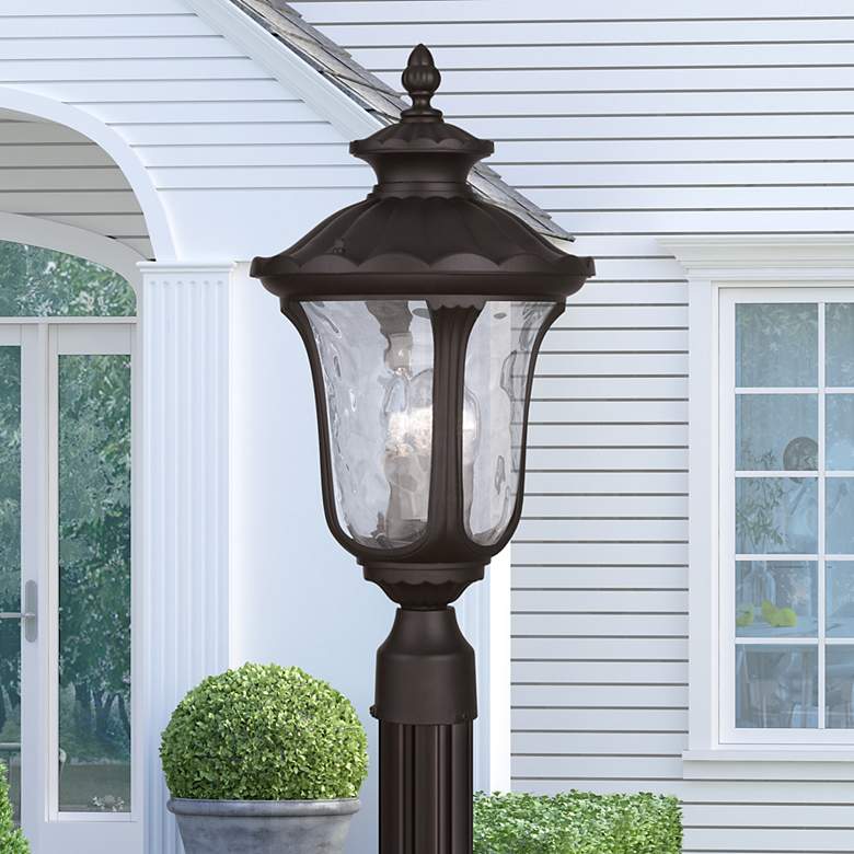 Image 1 Oxford 3 Light Bronze Outdoor Post Top Lantern