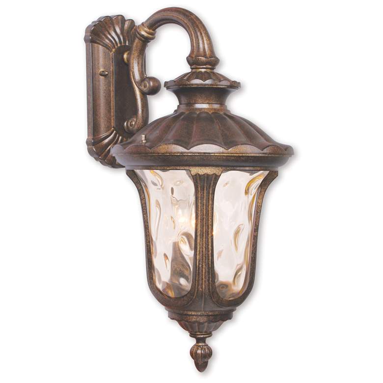 Image 1 Oxford 3 Light Moroccan Gold Outdoor Wall Lantern