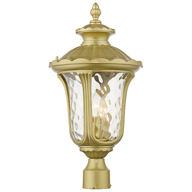 Image 2 Oxford 3 Light Soft Gold Outdoor Large Post Top Lantern