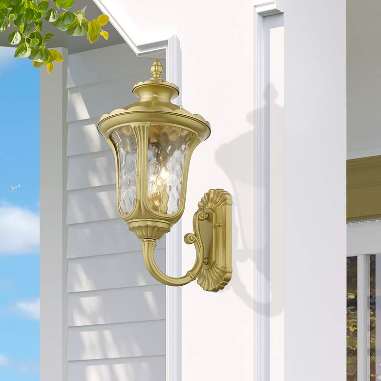 Image 1 Oxford 3 Light Soft Gold Outdoor Large Wall Lantern