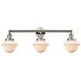 1_Oxford 32"W Polished Nickel 3-Light LED Vanity Bath Light