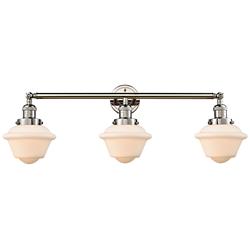 Oxford 32"W Polished Nickel 3-Light LED Vanity Bath Light