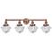 Oxford 33.5" Wide 4 Light Antique Copper Bath Vanity Light With Clear