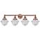 Oxford 33.5" Wide 4 Light Antique Copper Bath Vanity Light With Seedy