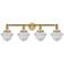 Oxford 33.5" Wide 4 Light Brushed Brass Bath Vanity Light With Seedy S