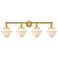 Oxford 33.5" Wide 4 Light Satin Gold Bath Vanity Light w/ Matte White