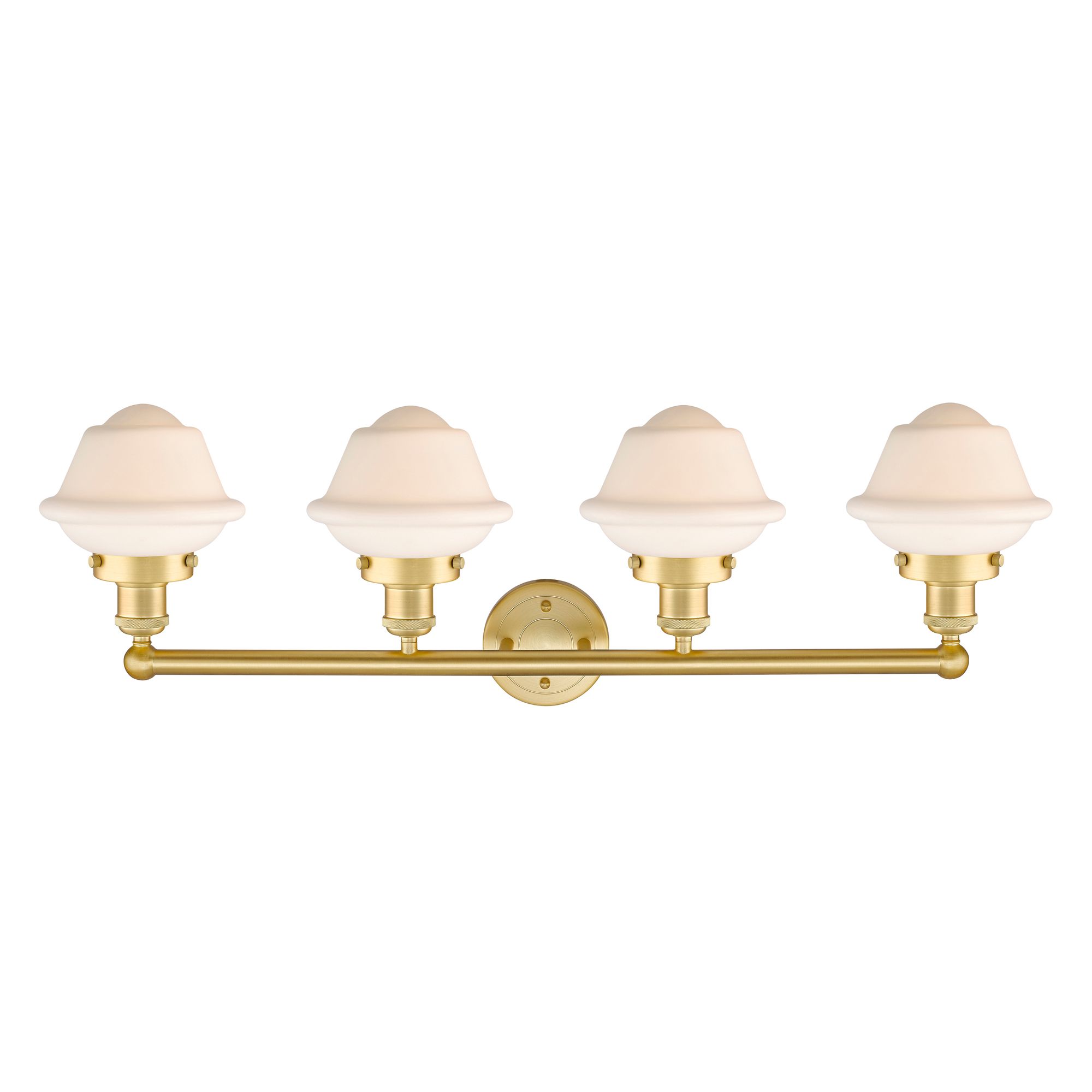 Image 4 Oxford 33.5" Wide 4 Light Satin Gold Bath Vanity Light w/ Matte White  more views