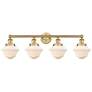 Oxford 33.5"W 4 Light Brushed Brass Bath Vanity Light w/ Matte White S