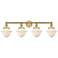 Oxford 33.5"W 4 Light Brushed Brass Bath Vanity Light w/ Matte White S