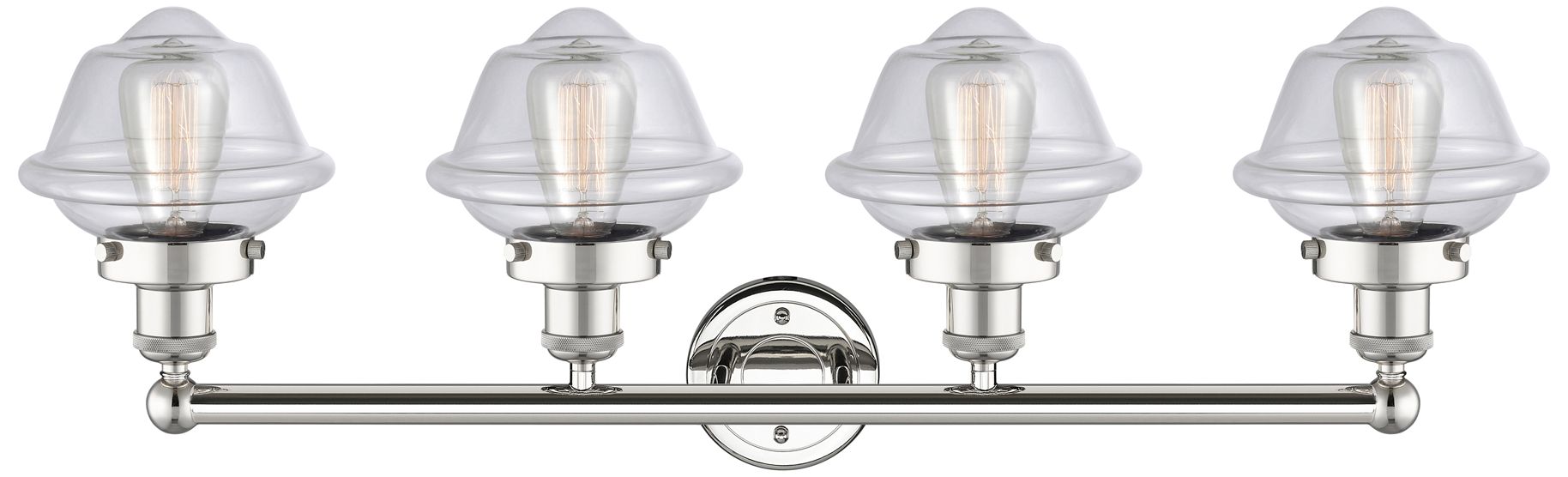 Image 2 Oxford 33.5"W 4 Light Polished Nickel Bath Vanity Light With Clear Sha more views