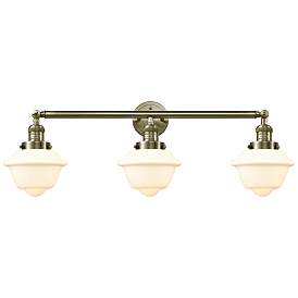 Image1 of Oxford 34" 3-Light Antique Brass Bath Light w/ Matte White Shade