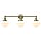 Oxford 34" 3-Light Antique Brass Bath Light w/ Matte White Shade