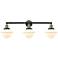 Oxford 34" 3-Light Black Antique Brass Bath Light w/ Matte White Shade