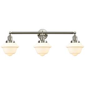 Image1 of Oxford 34" 3-Light Brushed Satin Nickel Bath Light w/ Matte White Shad