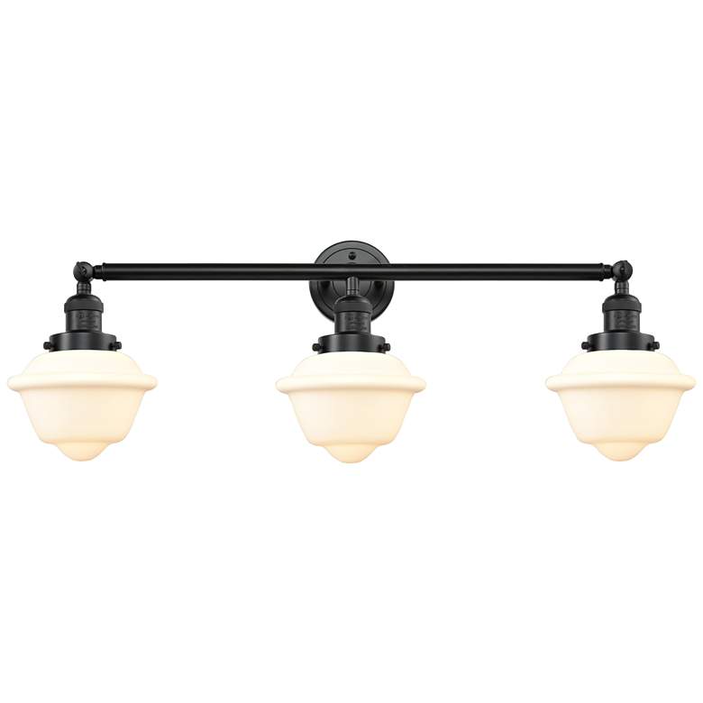 Image 1 Oxford 34" 3-Light Oil Rubbed Bronze Bath Light w/ Matte White Shade