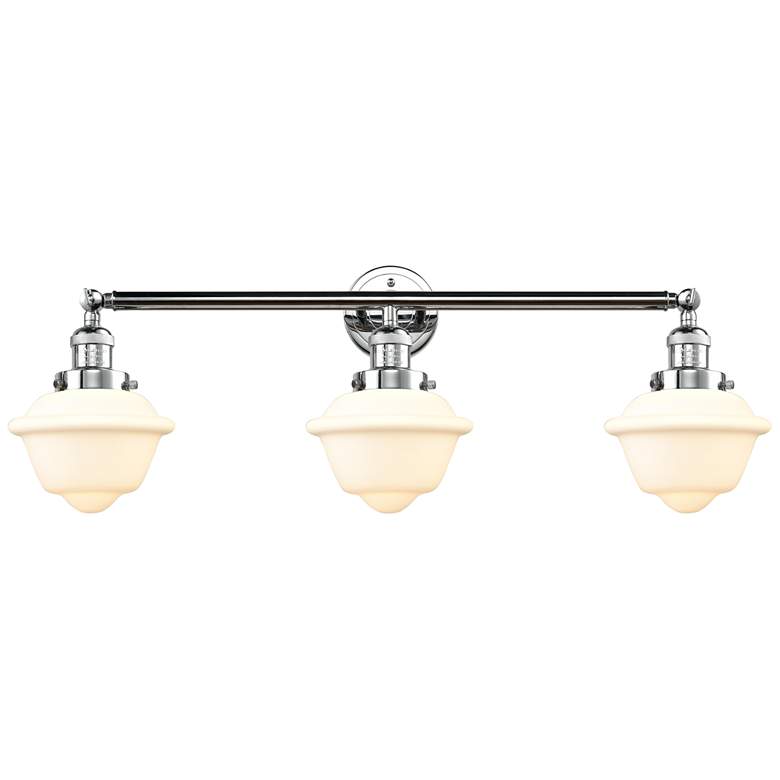 Image 1 Oxford 34" 3-Light Polished Chrome Bath Light w/ Matte White Shade