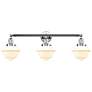 Oxford 34" 3-Light Polished Chrome Bath Light w/ Matte White Shade