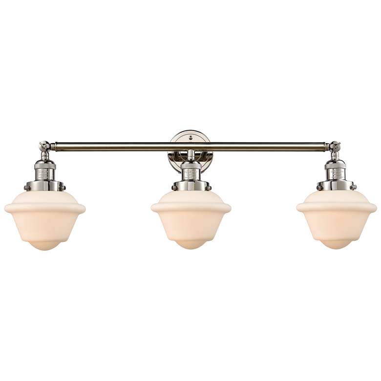Image 1 Oxford 34" 3-Light Polished Nickel Bath Light w/ Matte White Shade