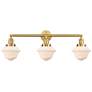 Oxford 34" 3-Light Satin Gold Bath Light w/ Matte White Shade