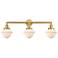 Oxford 34" 3-Light Satin Gold Bath Light w/ Matte White Shade