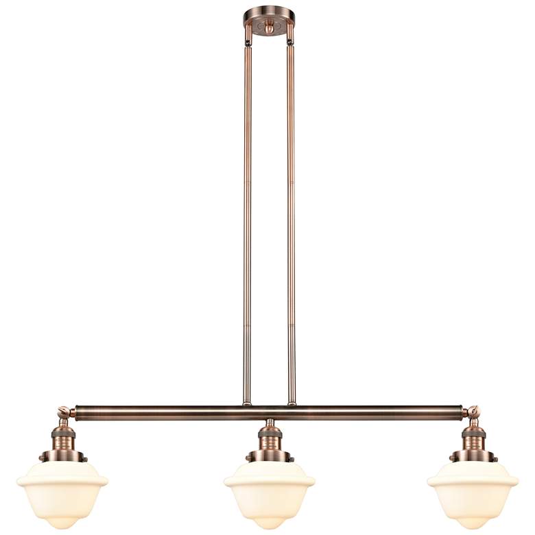Image 1 Oxford 40" Wide 3 Light Copper Stem Hung Island Light w/ Matte White S