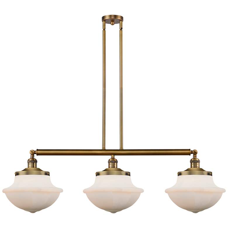 Image 1 Oxford 42" Wide Brushed Brass 3-Light Island Chandelier