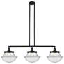 1_Oxford 42" Wide Matte Black and Clear Glass Island Pendant
