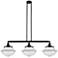 Oxford 42" Wide Matte Black and Clear Glass Island Pendant
