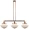 Oxford 42"W Antique Cooper and White Glass Island Pendant