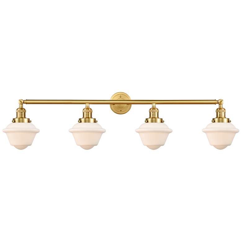 Image 1 Oxford 46 inch Wide 4 Light Satin Gold Bath Vanity Light w/ Matte White Sh