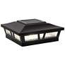 3_Oxford 6" Square Black Aluminum Outdoor LED Solar Powered Post Cap