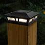 4_Oxford 6" Square Black Aluminum Outdoor LED Solar Powered Post Cap more views
