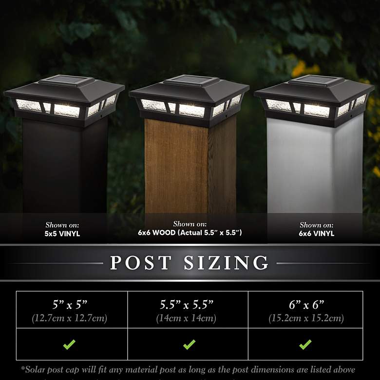 Image 4 Oxford 6" Square Black Aluminum Outdoor LED Solar Powered Post Cap more views