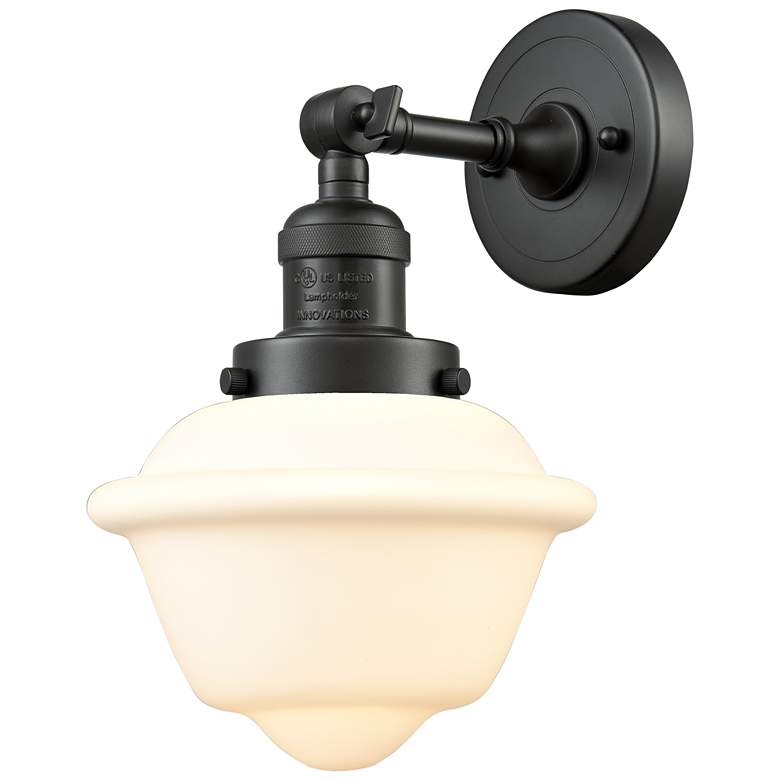 Image 1 Oxford 7.5" 8" LED Sconce - Bronze Finish - Matte White Shade