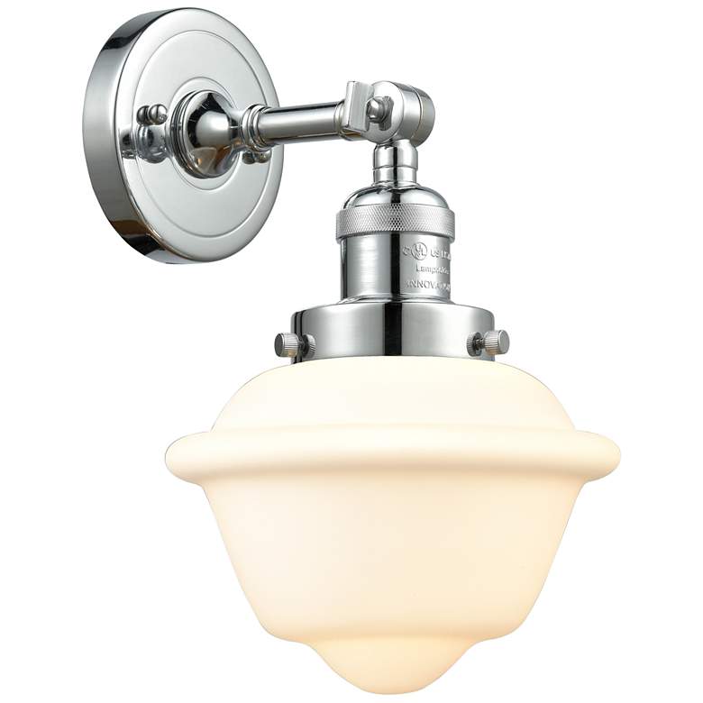Image 1 Oxford 7.5 inch 8 inch LED Sconce - Chrome Finish - Matte White Shade
