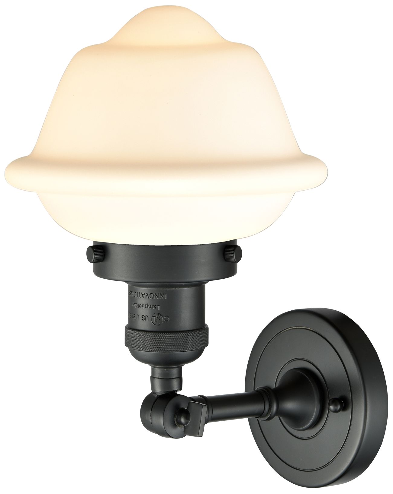 Image 2 Oxford 7.5" 8" LED Sconce - Matte Black Finish - Matte White Shad more views