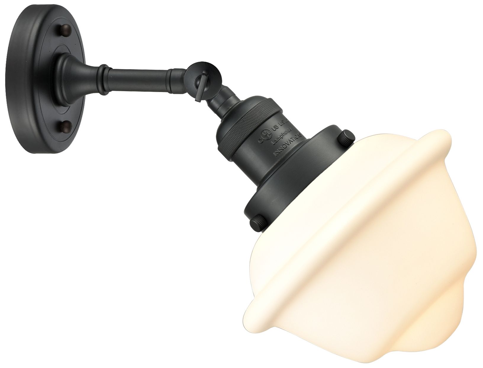 Image 3 Oxford 7.5" 8" LED Sconce - Matte Black Finish - Matte White Shad more views