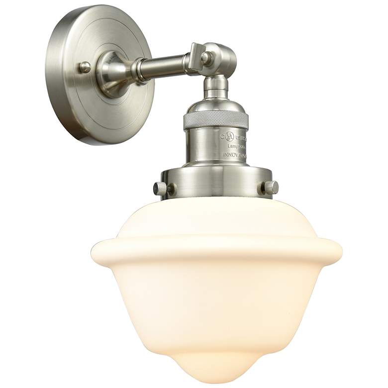 Image 1 Oxford 7.5 inch 8 inch LED Sconce - Nickel Finish - Matte White Shade