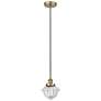 Oxford 7.5" Antique Brass Mini Pendant w/ Clear Shade