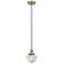 Oxford 7.5" Antique Brass Mini Pendant w/ Clear Shade