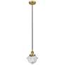 Oxford 7.5" Brushed Brass Mini Pendant w/ Clear Shade