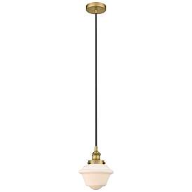 Image1 of Oxford 7.5" Brushed Brass Mini Pendant w/ Matte White Shade