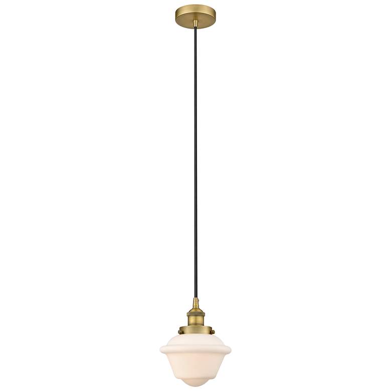 Image 1 Oxford 7.5" Brushed Brass Mini Pendant w/ Matte White Shade
