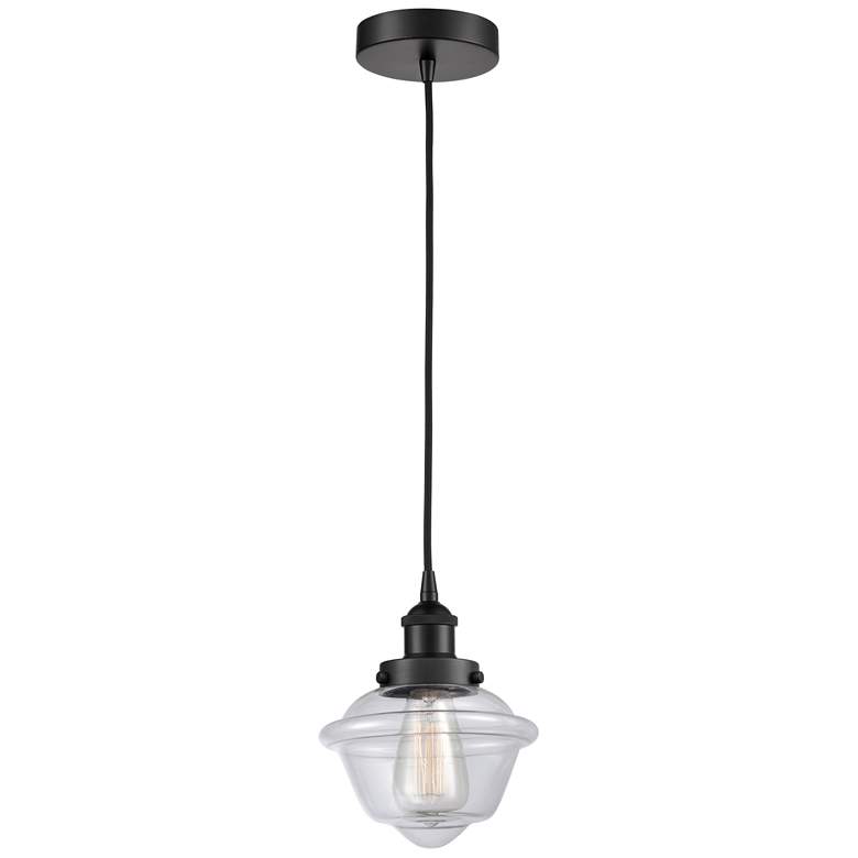 Image 1 Oxford 7.5" Matte Black Mini Pendant w/ Clear Shade