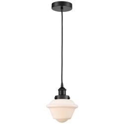 Oxford 7.5" Matte Black Mini Pendant w/ Matte White Shade