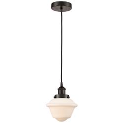 Oxford 7.5" Oil Rubbed Bronze Mini Pendant w/ Matte White Shade