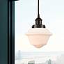 2_Oxford 7.5" Oil Rubbed Bronze Mini Pendant w/ Matte White Shade more views