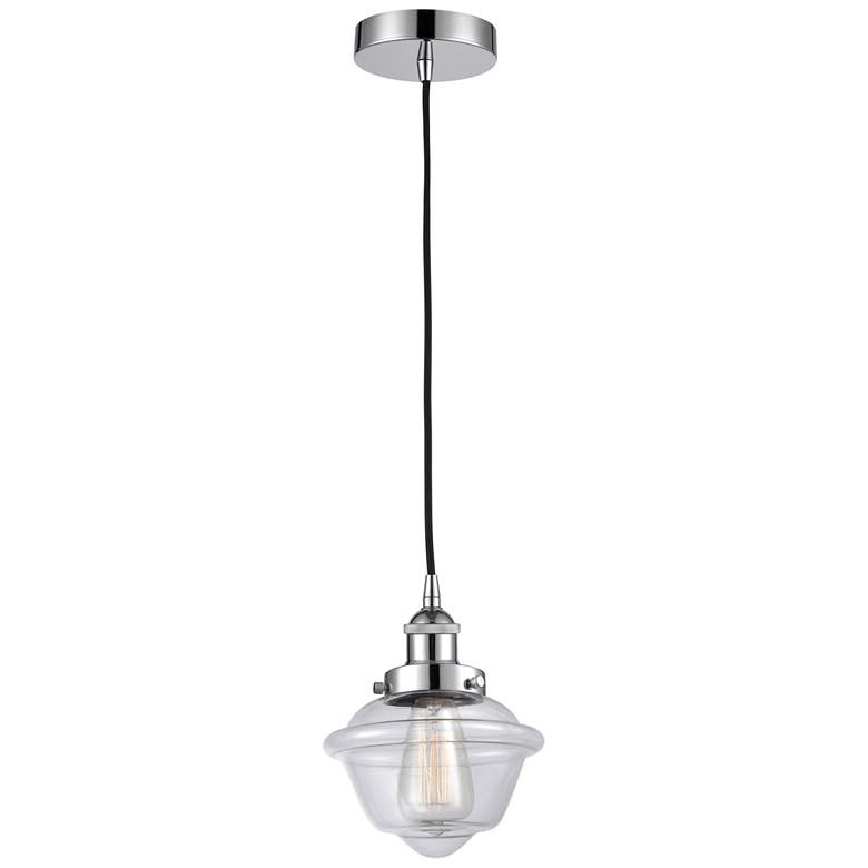 Image 1 Oxford 7.5" Polished Chrome Mini Pendant w/ Clear Shade