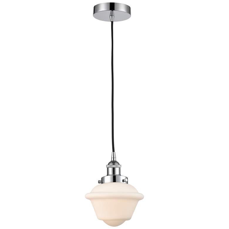 Image 1 Oxford 7.5" Polished Chrome Mini Pendant w/ Matte White Shade